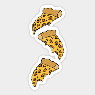 leopard print pizza grid Sticker